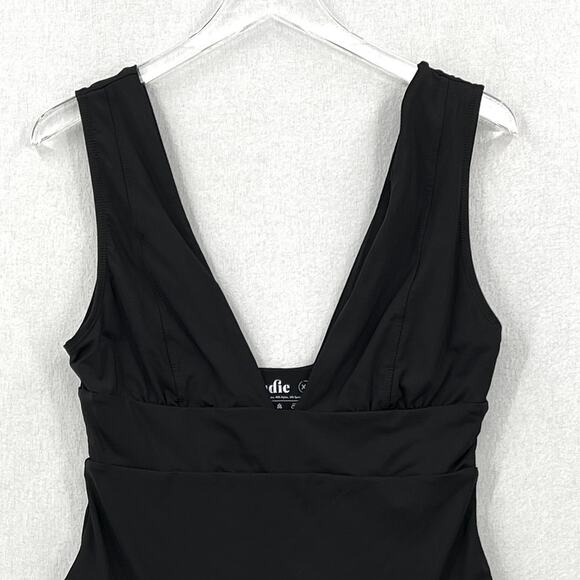 ANDIE Mykonos Classic One Piece Swimsuit Women XL Black Plunge V Neck Wide Strap - Picture 5 of 14